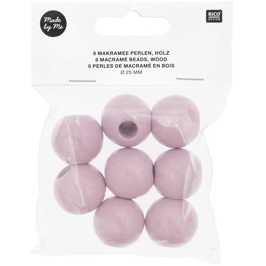 Macrame Beads | Smokey Pink 25mm