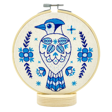 Hook, Line & Tinker Embroidery Kit | Folk Blue Jay