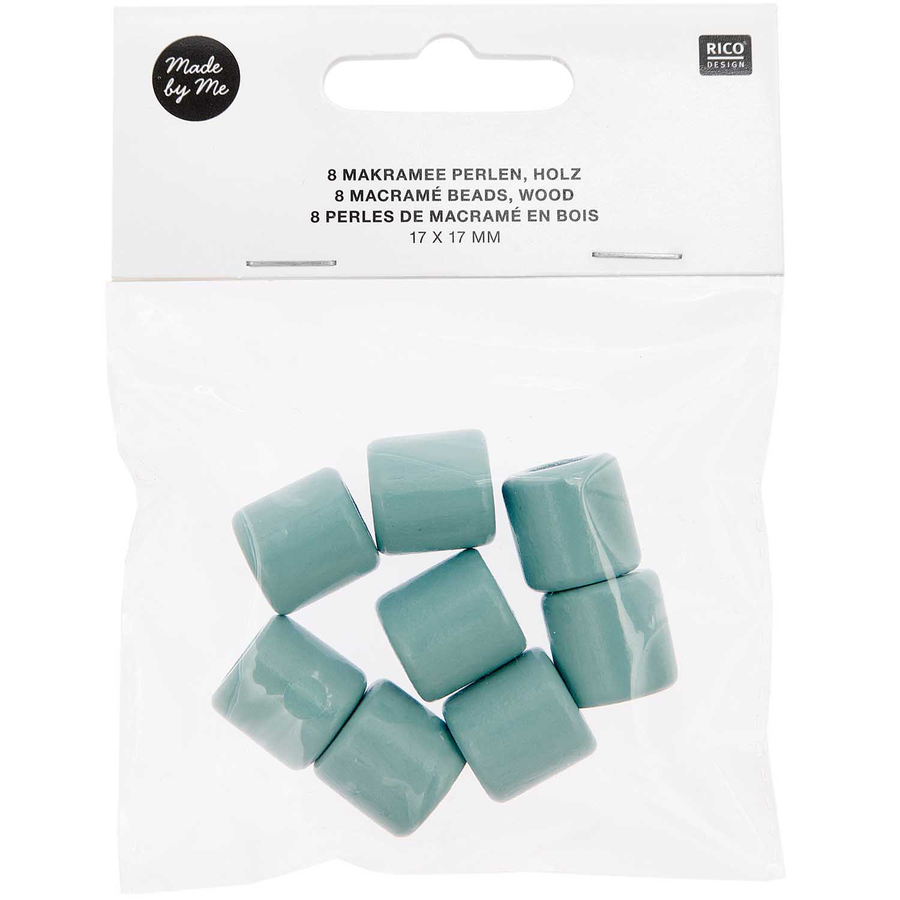 Macrame Beads | Turquoise Tube 17mm