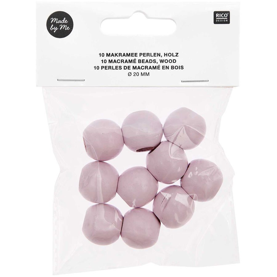 Macrame Beads | Pink Round 20mm
