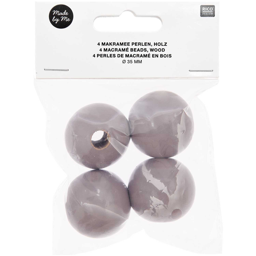Macrame Beads | Grey 35mm