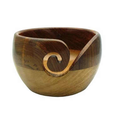 Estelle Acacia and Mango Wood Yarn Bowl