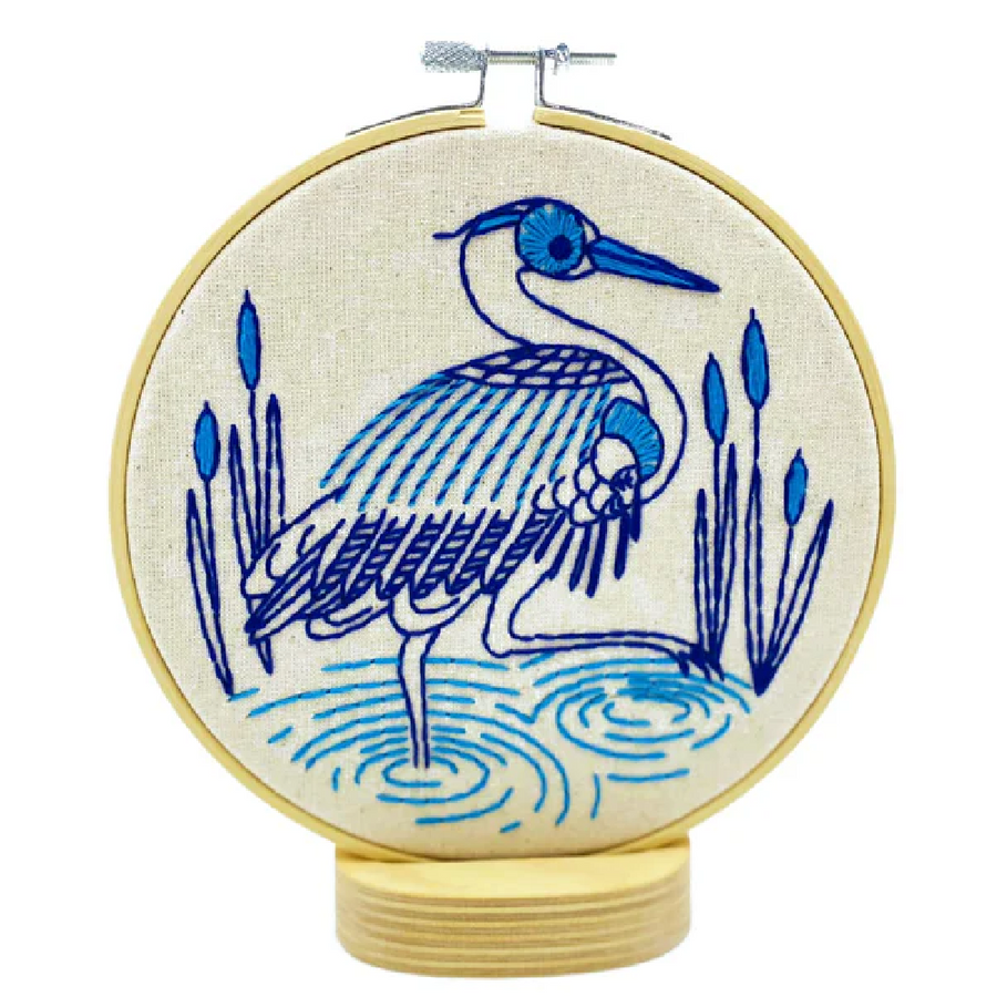 Hook, Line & Tinker Embroidery Kit | Blue Heron