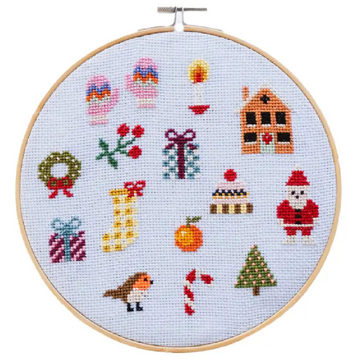 Cotton Clara Colourful Beginner Christmas Cross Stitch Kit