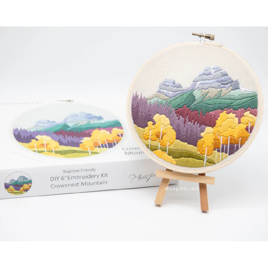 Anna Angiel Embroidery Kit | Crowsnest Mountain