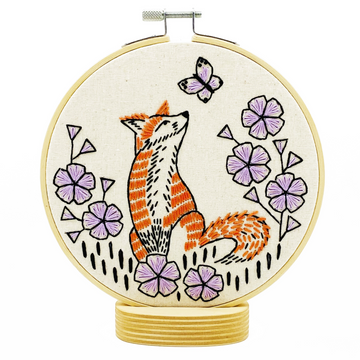 Hook, Line & Tinker Embroidery Kit | Fox in Phlox
