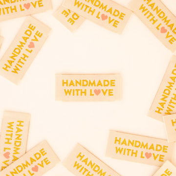 Sarah Hearts Woven Labels | Handmade with Love Gold