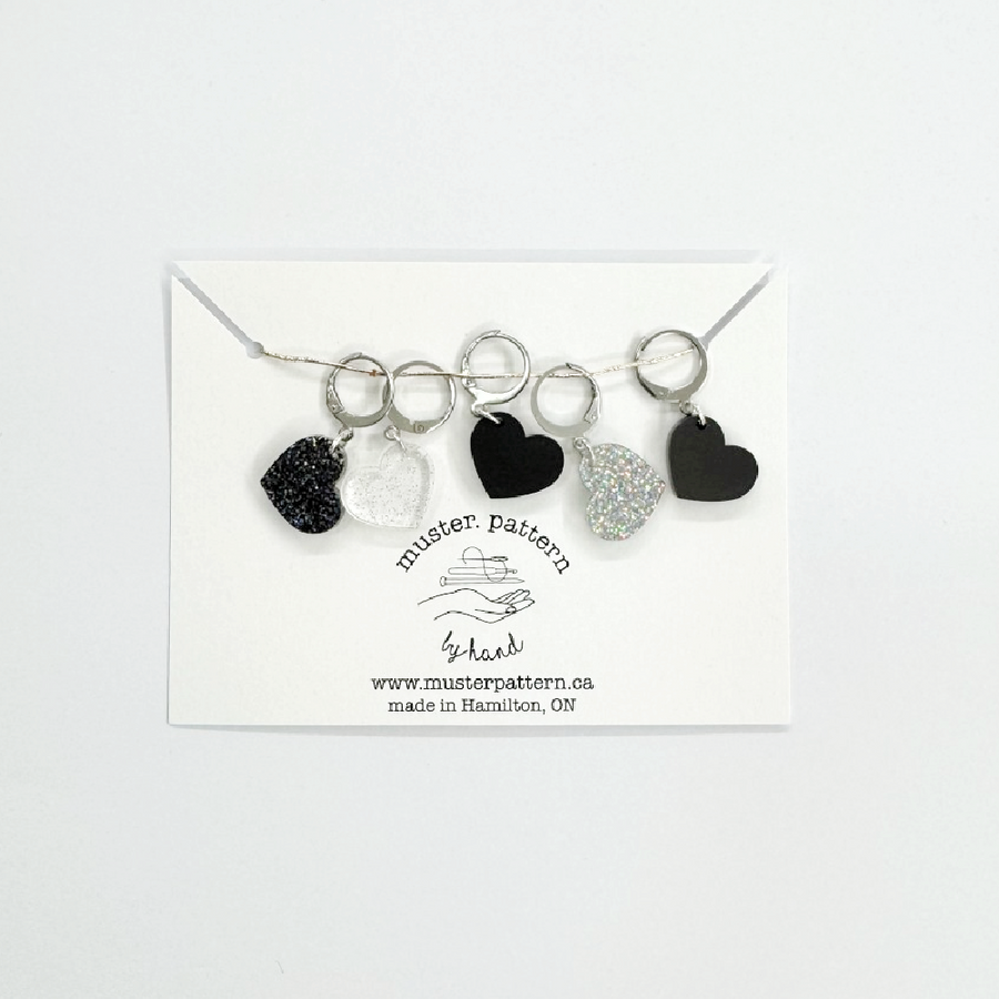 muster.pattern Acrylic Heart Stitch Marker Set