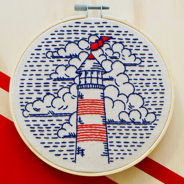 Hook, Line & Tinker Embroidery Kit | Lighthouse