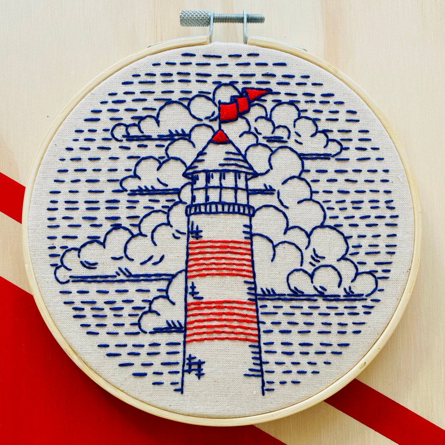 Hook, Line & Tinker Embroidery Kit | Lighthouse