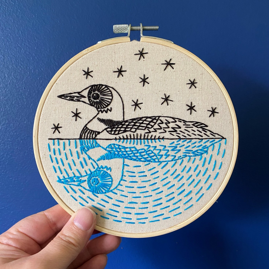 Hook, Line & Tinker Embroidery Kit | Loon