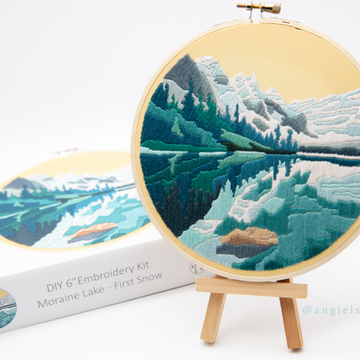 Anna Angiel Embroidery Kit | Moraine Lake First Snow