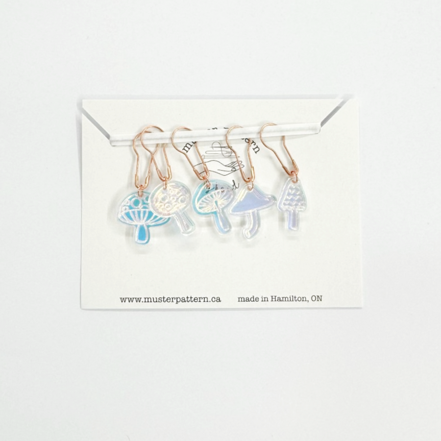 muster.pattern Acrylic Mushroom Stitch Marker Set