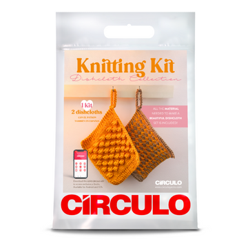 Circulo Knitting Kit | 2 Dishcloths - Orange
