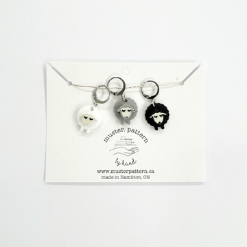 muster.pattern Acrylic Sleepy Sheep Stitch Marker Set