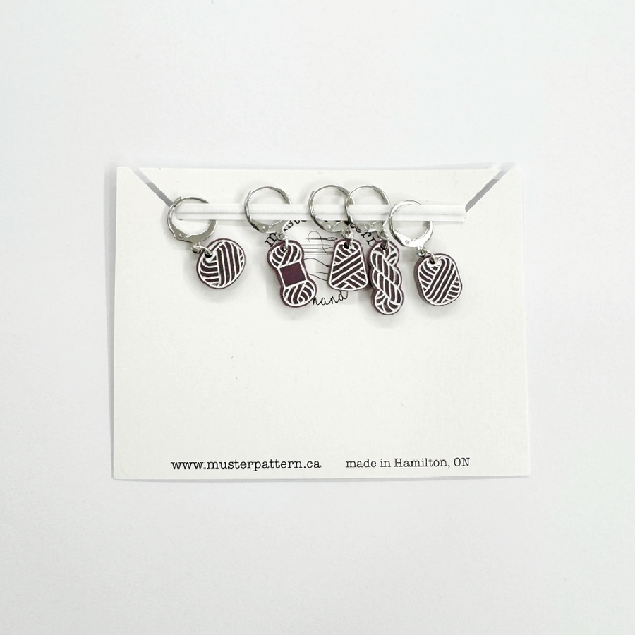 muster.pattern Acrylic Yarn Ball Stitch Marker Set