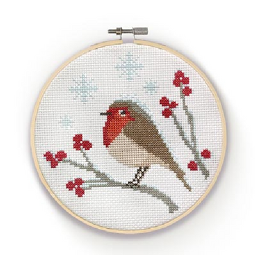 Cross Stitch Kit: Snowy Robin