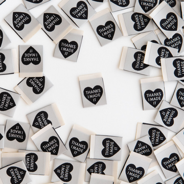Sarah Hearts Woven Labels | Thanks I Made It Heart