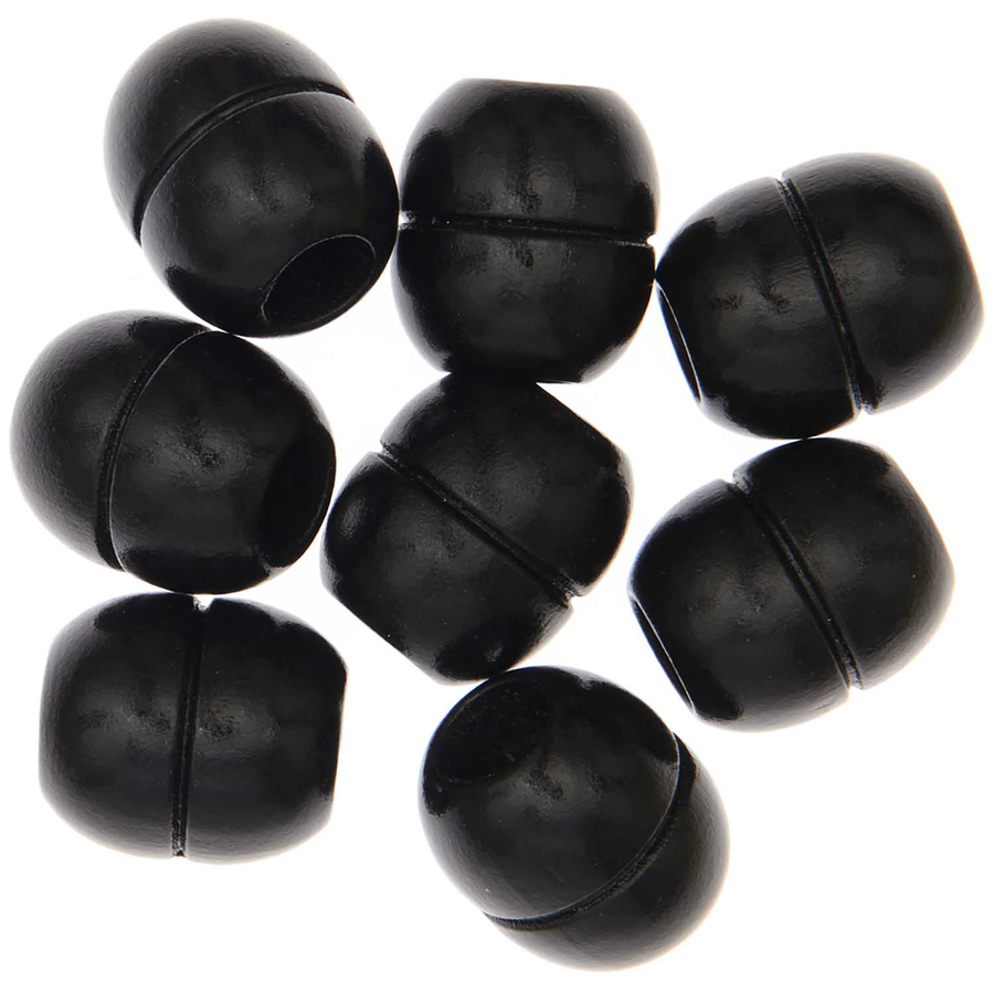 Macrame Beads | Black Ridged 22mm
