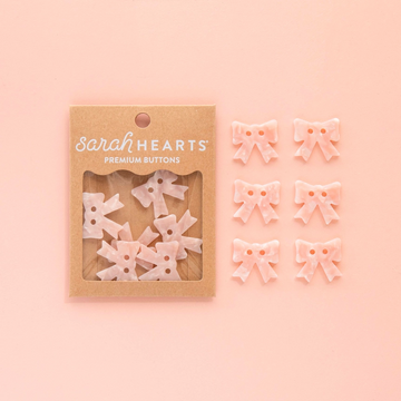 Sarah Hearts Large 1 in. Buttons | Pink Bow