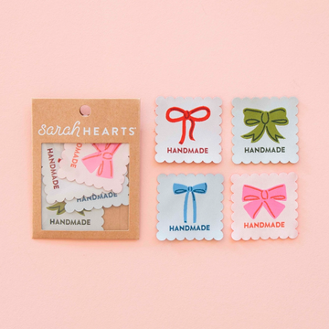 Sarah Hearts Woven Labels | Bows Multipack Large