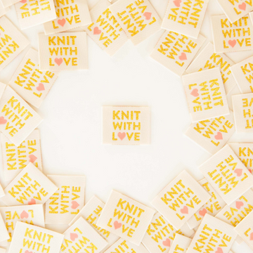Sarah Hearts Woven Labels | Knit with Love Square