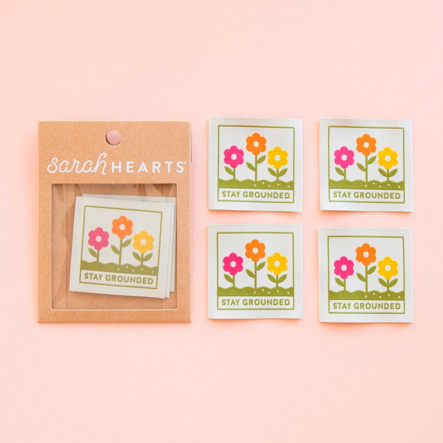 Sarah Hearts Woven Labels | Stay Grounded Large