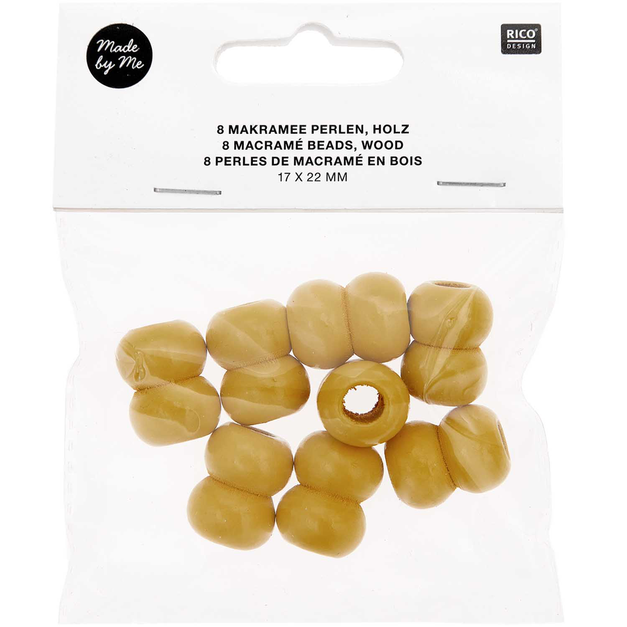Macrame Beads | Yellow 22mm
