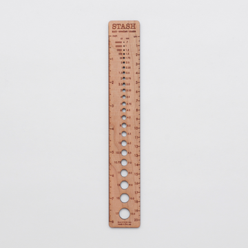 STASH 8 in. Ruler Needle Gauge - Wood