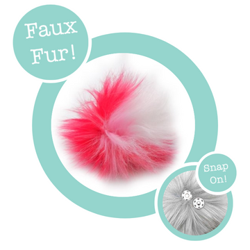 Faux Fur Snap On Pom Pom