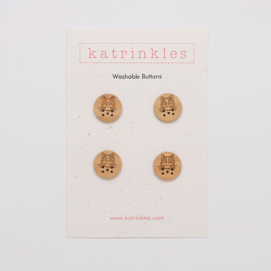 Katrinkles 3/4 in. Stitchable Cat Buttons
