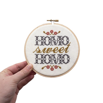 Junebug and Darlin Homo Sweet Homo Cross Stitch Kit