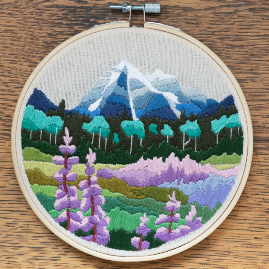 Anna Angiel Embroidery Kit | Mount Robson