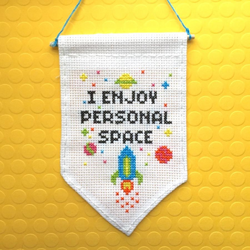 Spot Colors Cross Stitch Kit | Personal Space Banner