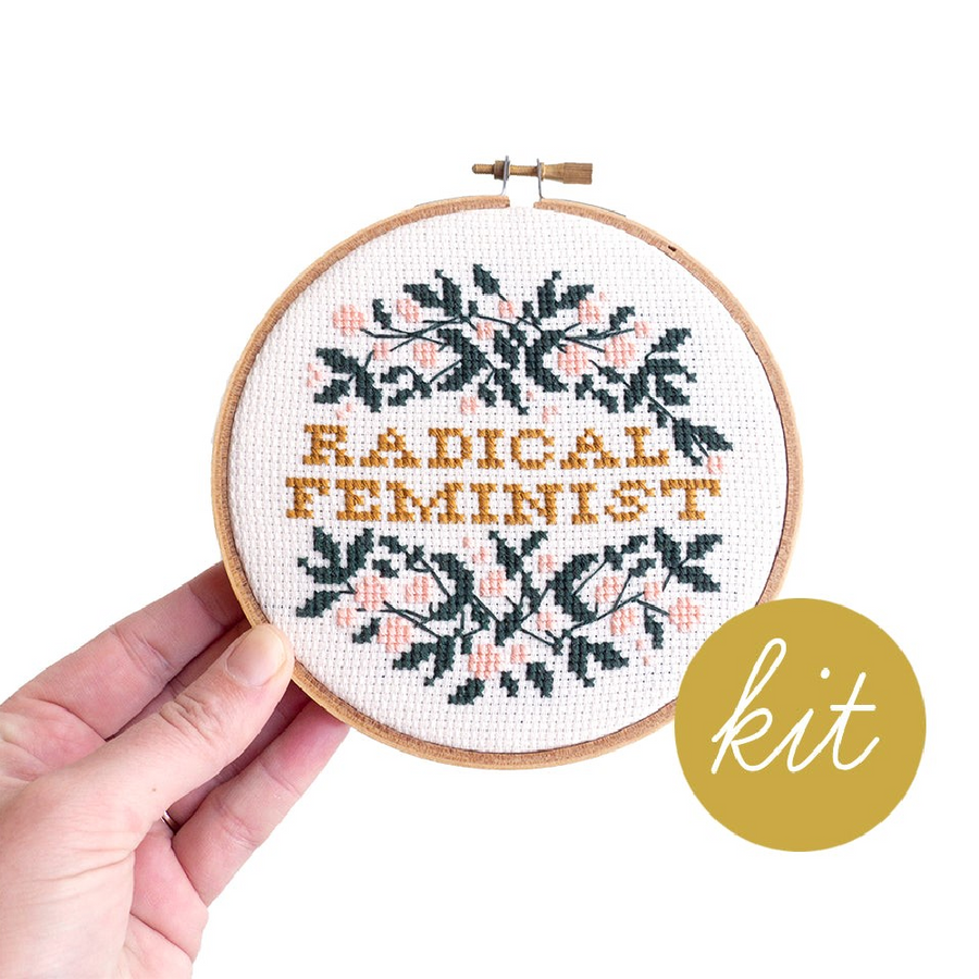 Junebug and Darlin Radical Feminist Cross Stitch Kit