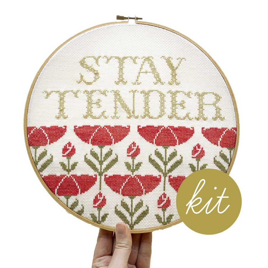 Junebug and Darlin Stay Tender Cross Stitch Kit