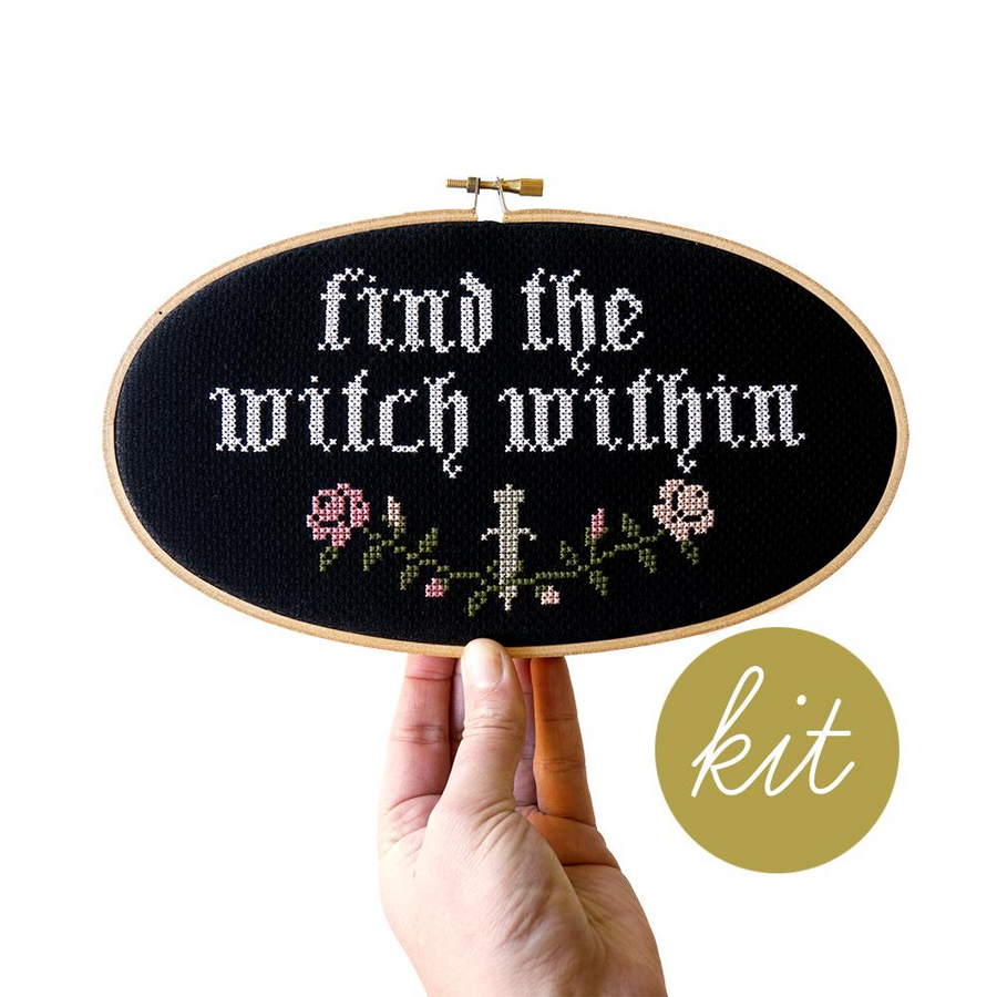 Junebug and Darlin Find the Witch Within Cross Stitch Kit